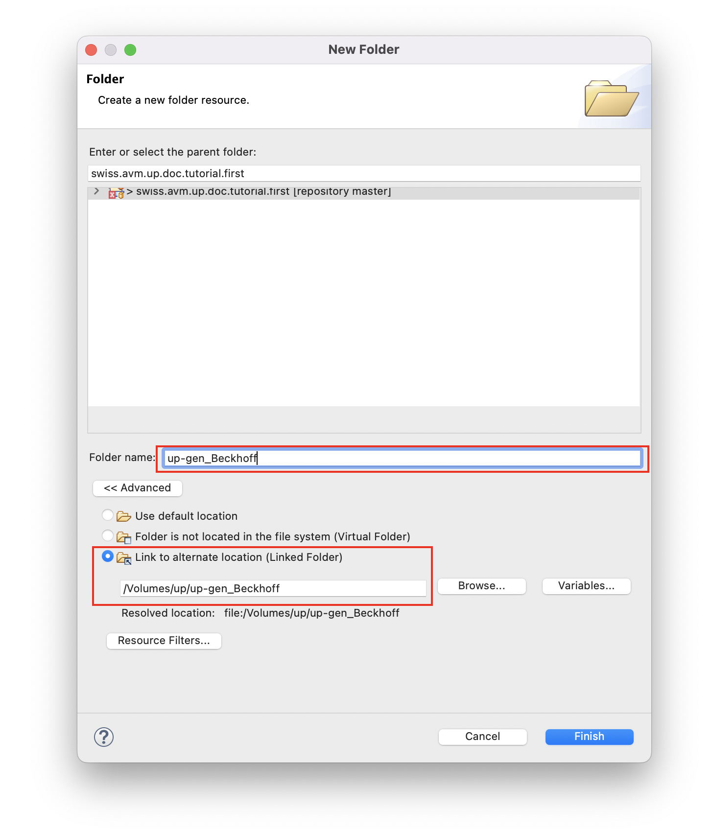 tc-link-target-folder